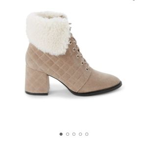 Karl Lagerfeld Suede Ankle Boots,with Faux Fur!NWOT